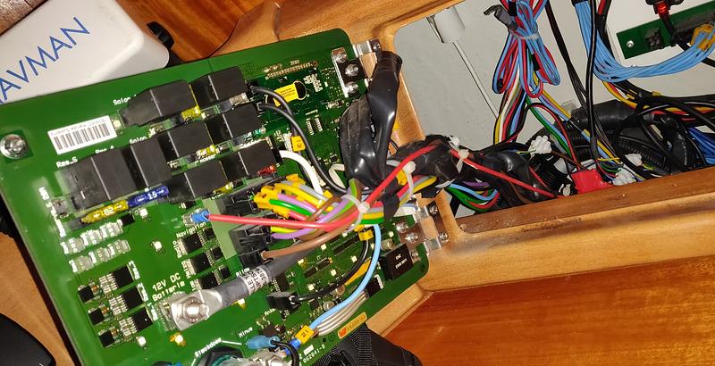 eletrical panel and wires on a boat