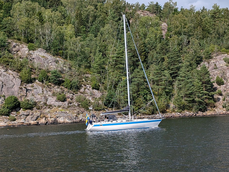 Sailboat sailing on water in Sweden